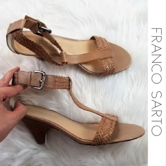 Franco Sarto Shoes - FRANCO SARTO Joint Braided Strap Heeled Sandals 10